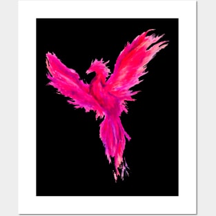 pink phoenix Posters and Art